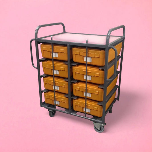 Stacking hot box trolley