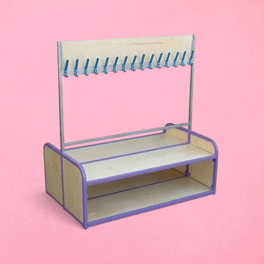 Double sided cloakroom bench