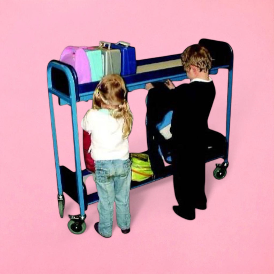 Standard 10 lunchbox & 10 hooks cloakroom trolley