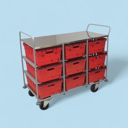 Box shelf stainless steel trolley