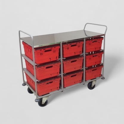 Box shelf stainless steel trolley