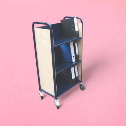 3 shelf lever arch file trolley