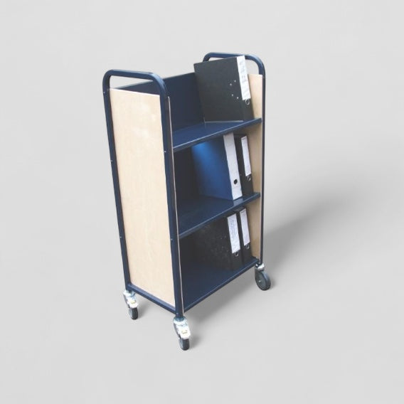 3 shelf lever arch file trolley
