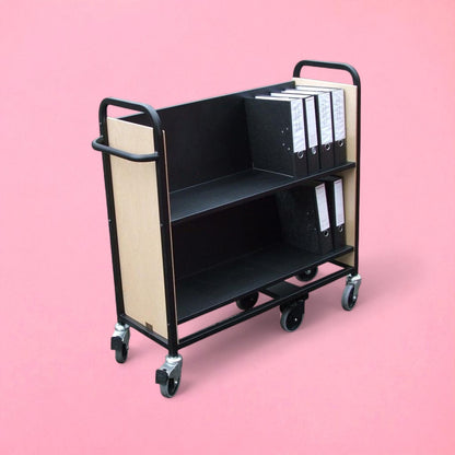 2 shelf lever arch file storage trolley