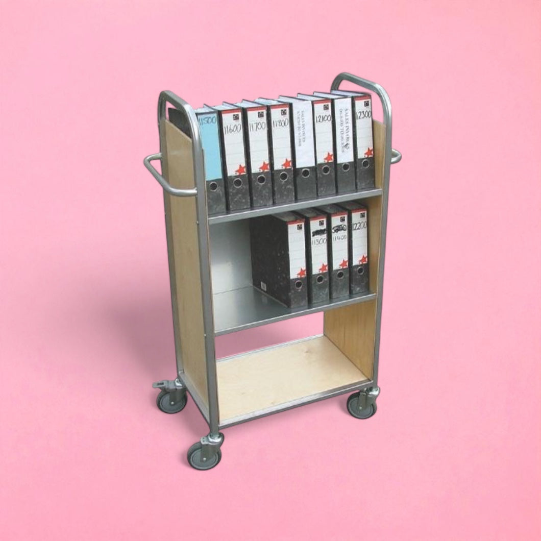 2 shelf book/file trolley