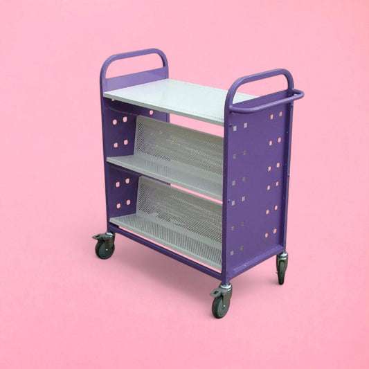 Double sided flat top shelf trolley