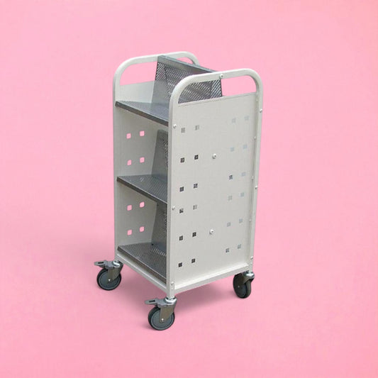 Compact desk side aluminium trolley