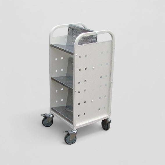 Compact desk side aluminium trolley