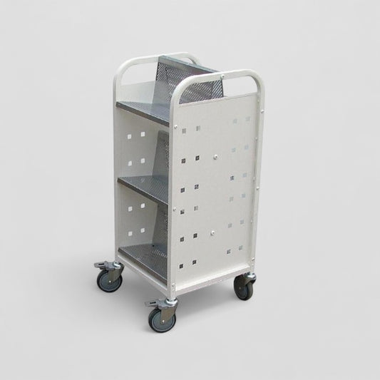 Compact desk side aluminium trolley