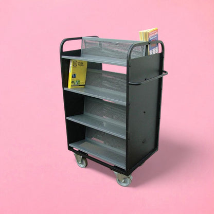 Extra wide aluminium book trolley