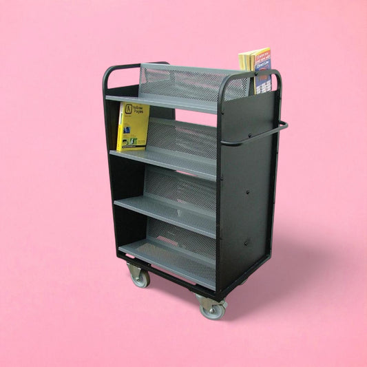 Extra wide aluminium book trolley