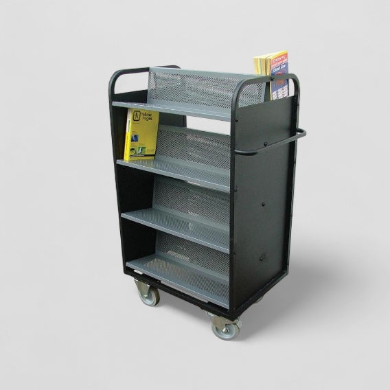 Extra wide aluminium book trolley