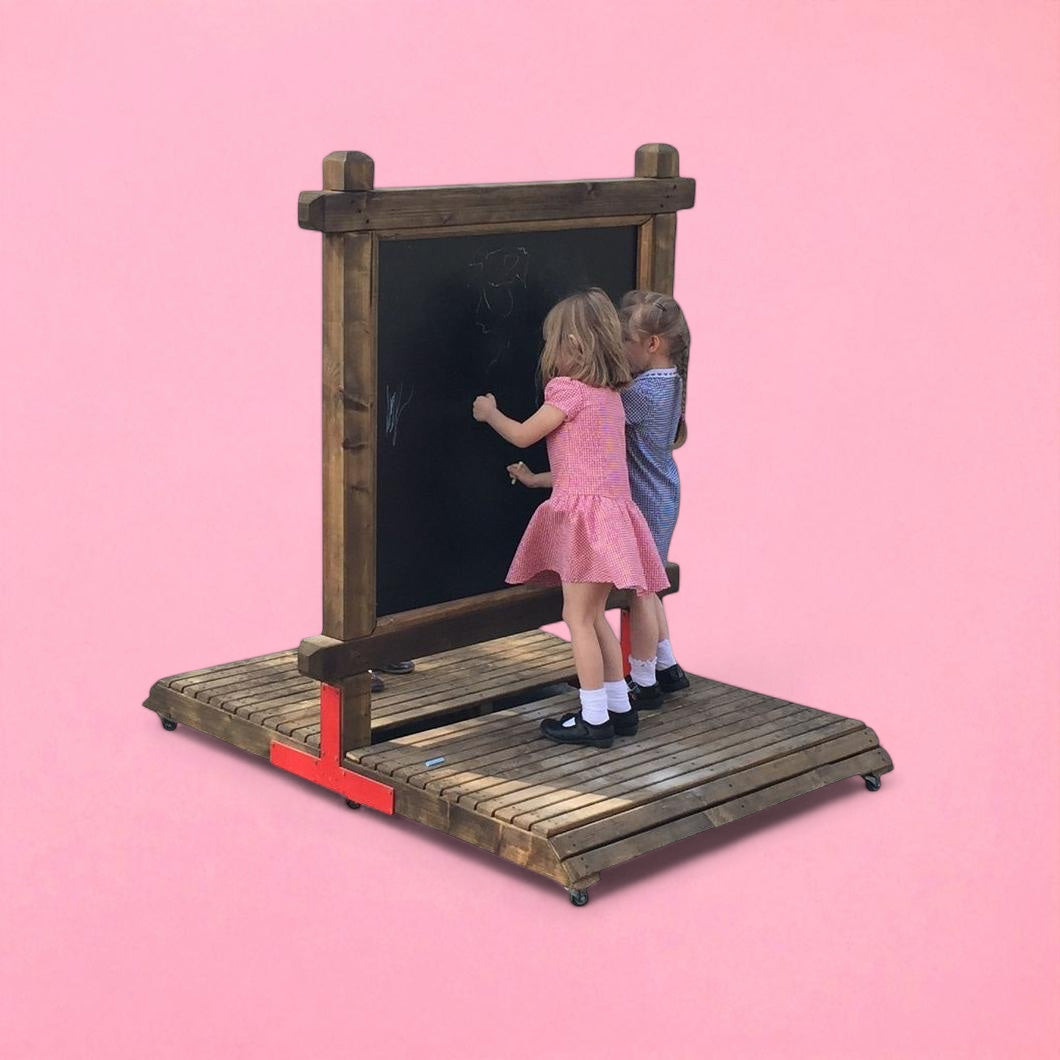 Outdoor play double side blackboard & mirror