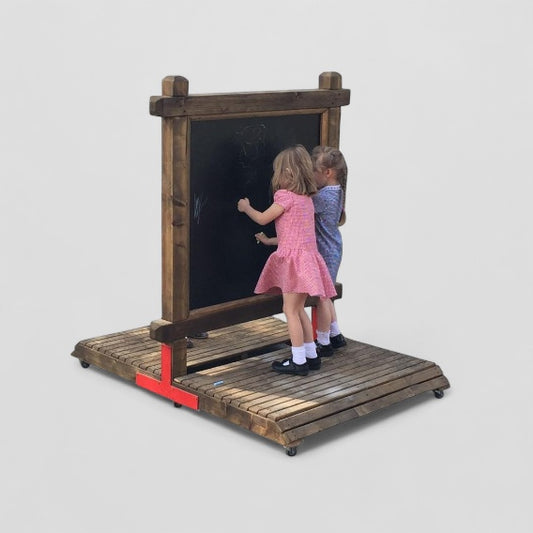 Outdoor play double side blackboard & mirror