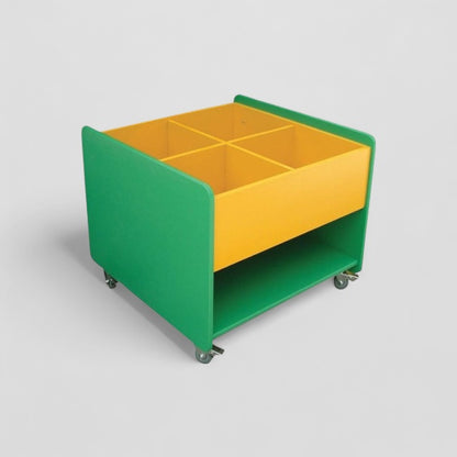 Kinder box book storage on castor wheels
