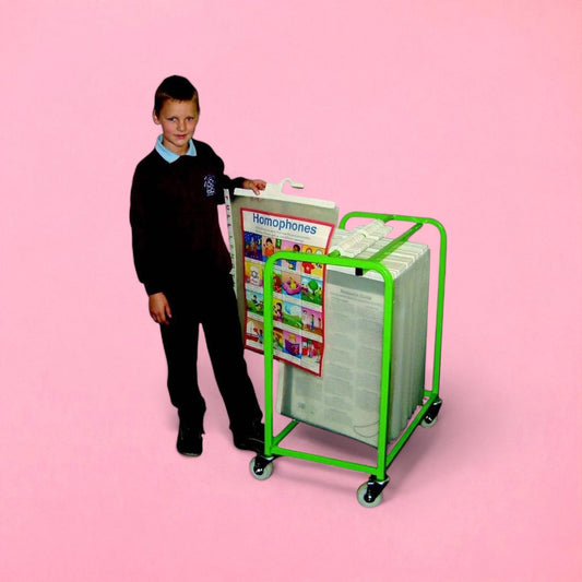 Single tier big book storage rail