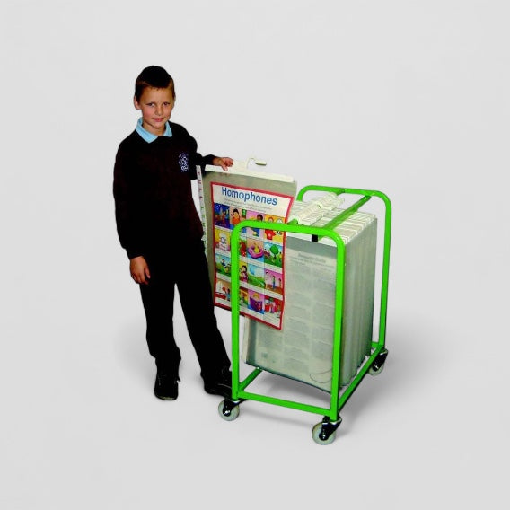 Single tier big book storage rail