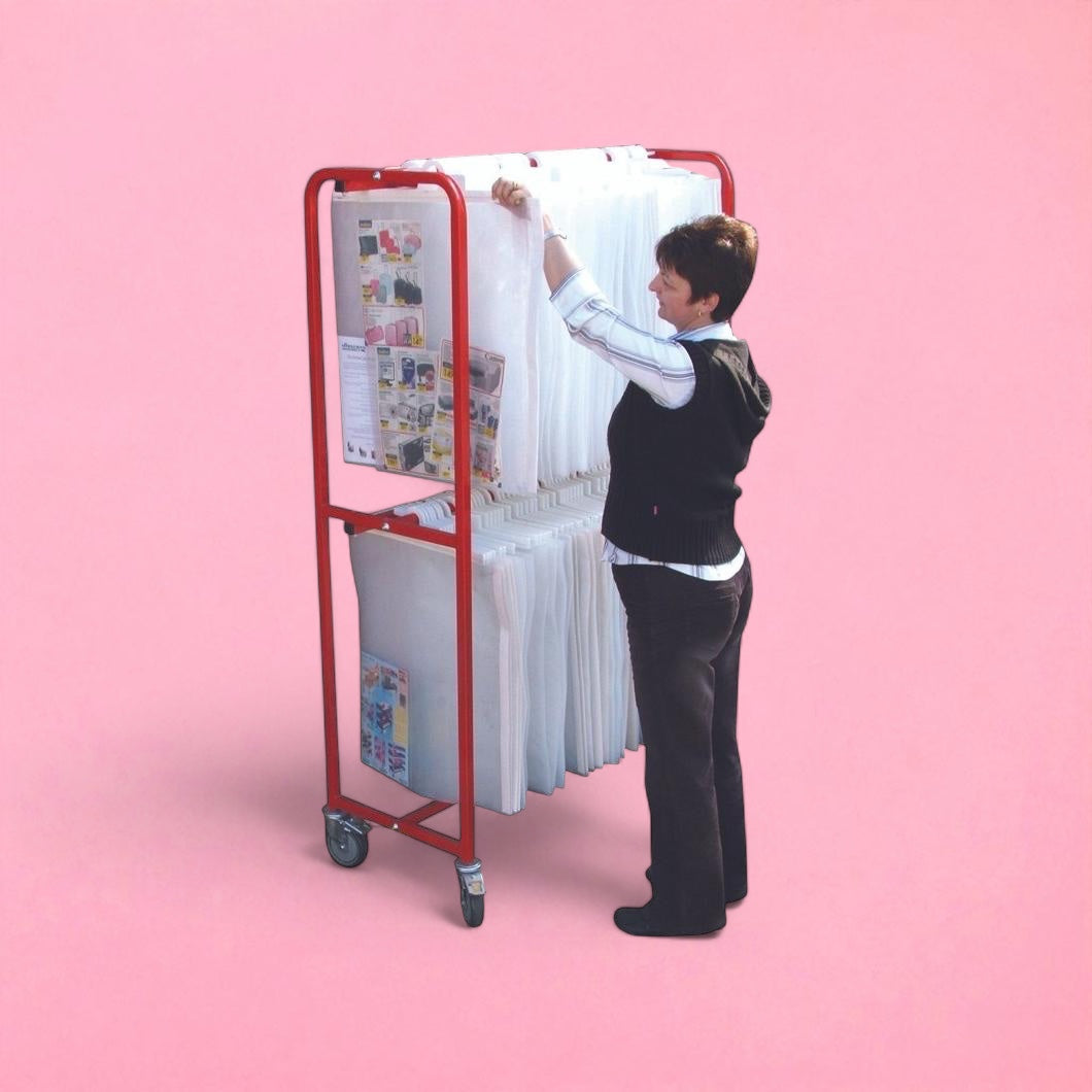 Large double tier big book trolley