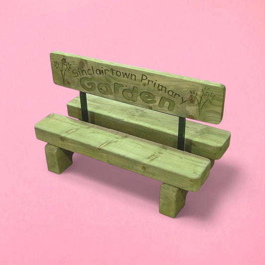 Wooden school garden bench