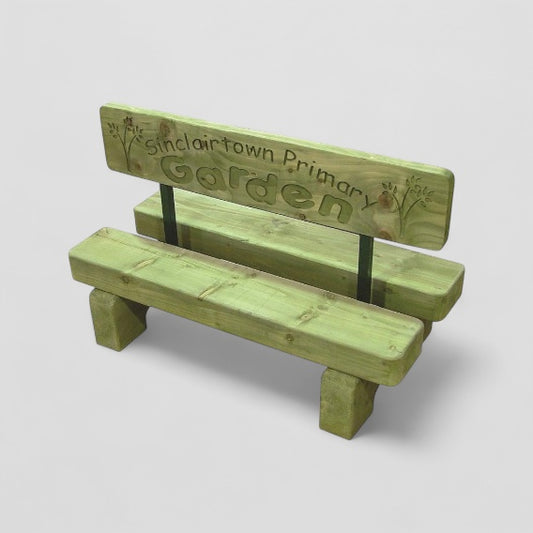 Wooden school garden bench