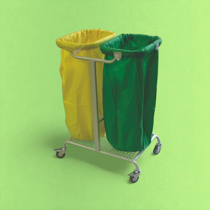 Double bag laundry trolley
