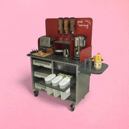 Aqua smart open front breakfast serving club trolley