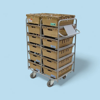 12 box aluminium pick trolley