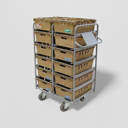 12 box aluminium pick trolley
