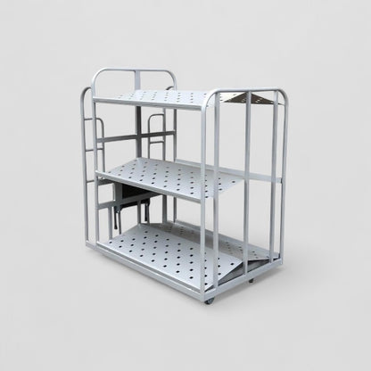 Large tilt shelf step trolley