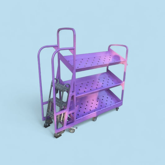 3 shelf step trolley