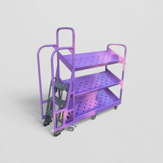 3 shelf step trolley