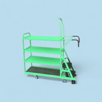 4 shelf step trolley