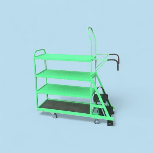 4 shelf step trolley