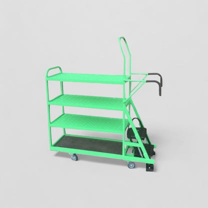 4 shelf step trolley