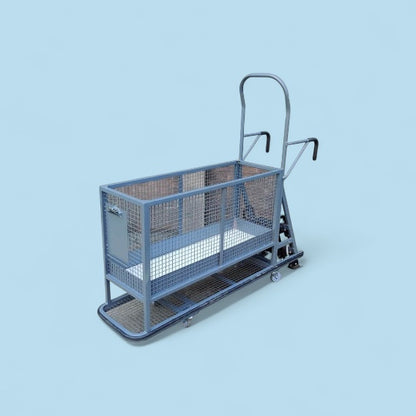 Mesh container step trolley