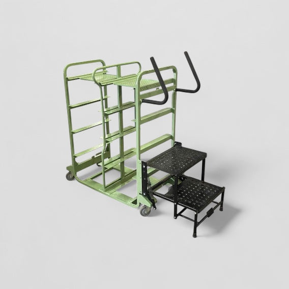 Compact ecommerce step trolley