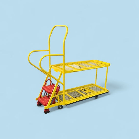 Industrial warehouse step trolley