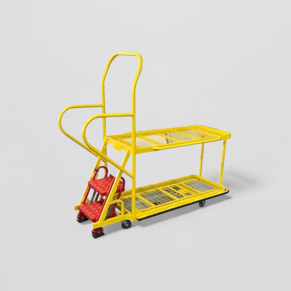 Industrial warehouse step trolley