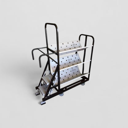 V shelf step trolley