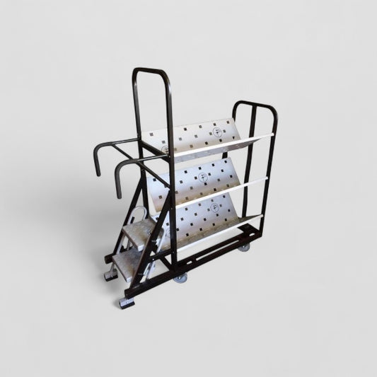 V shelf step trolley