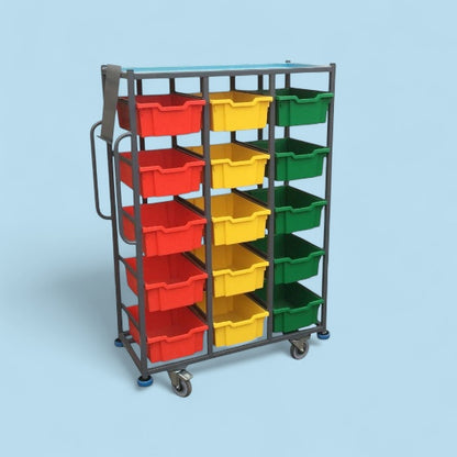 15 tray storage trolley with boxes