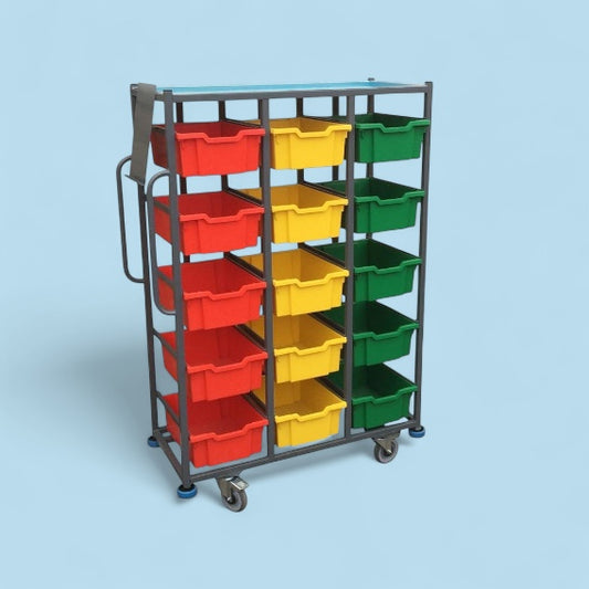 15 tray storage trolley with boxes