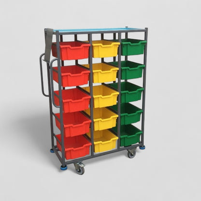 15 tray storage trolley with boxes