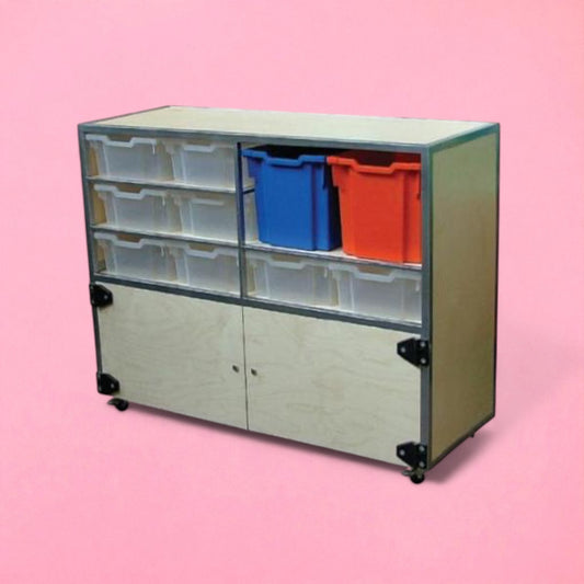 Wood cupboard storage trolley