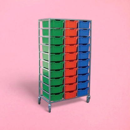 30 tray classroom storage rack unit