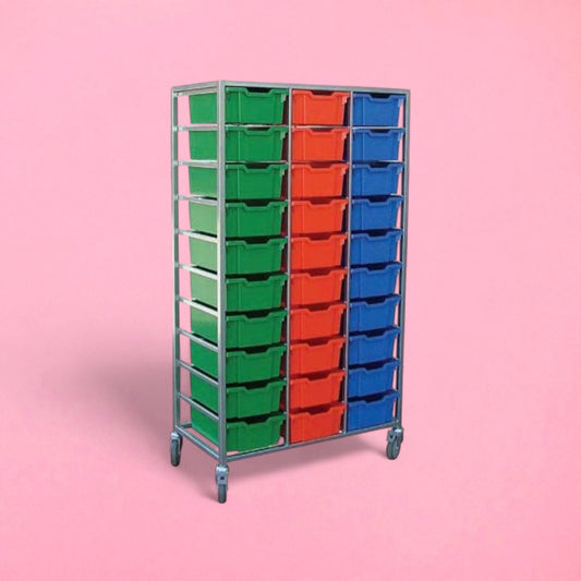 30 tray classroom storage rack unit