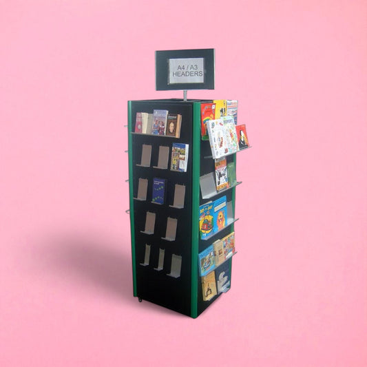 Cupboard book display unit