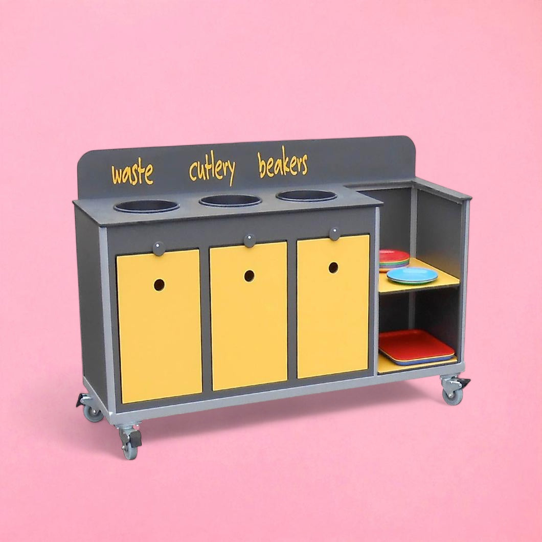 Medium aqua smart clearing trolley