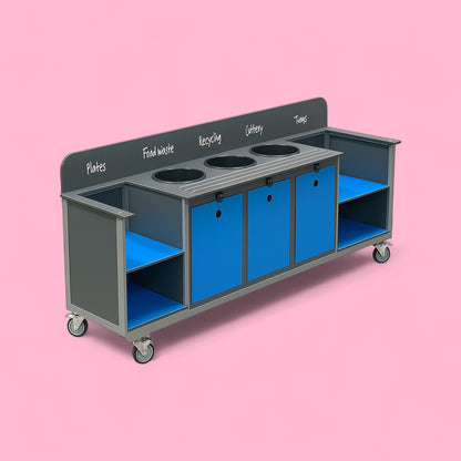 Large aqua smart clearing trolley - Primary School Height