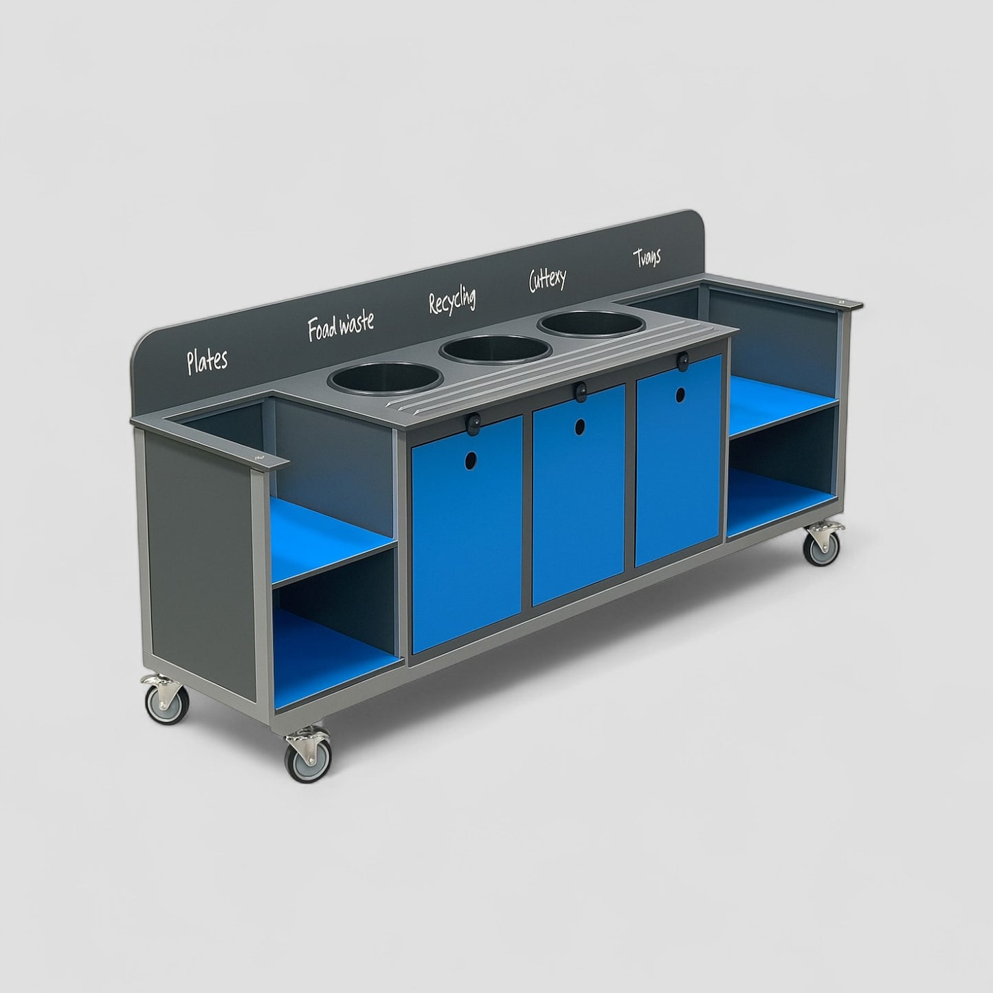 Large aqua smart clearing trolley - Primary School Height